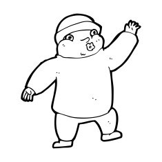 cartoon man in hat waving N13