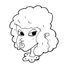 cartoon suspicious woman N26