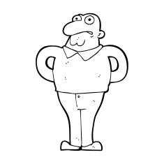 cartoon worried man N140