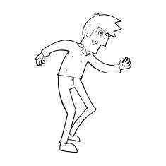 cartoon happy man dancing N46