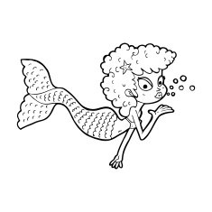 cartoon mermaid blowing kiss N13