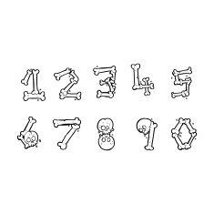 cartoon bone numbers N9