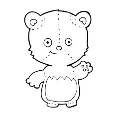 cartoon little teddy bear waving N4