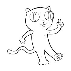 cartoon cat with idea N9
