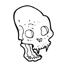 cartoon spooky vampire skull N13