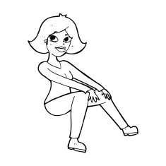 cartoon happywoman sitting N5