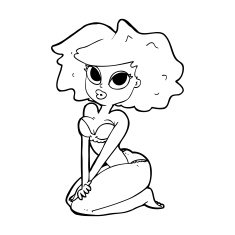 cartoon woman wearing bikini N12