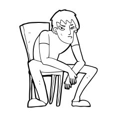 cartoon dejected man N13