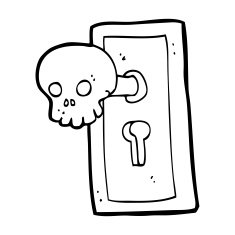 cartoon spooky door knob N13