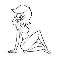 cartoon pretty woman looking happy N13