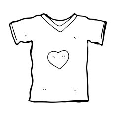 cartoon t shirt with love heart N13