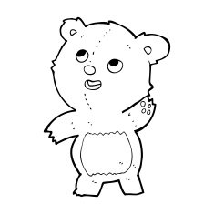 cartoon cute waving teddy bear N5
