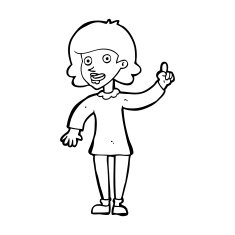cartoon woman with idea N346