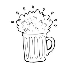 cartoon frothy beer N25