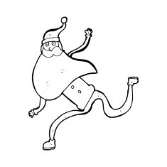cartoon running santa N17