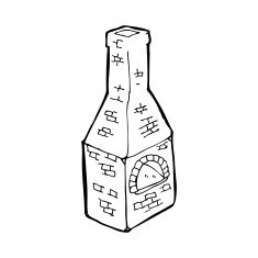 cartoon old stove chimney N11