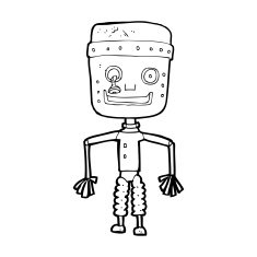 cartoon old robot N18
