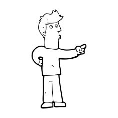 cartoon curious man pointing N13