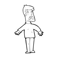 cartoon terrified man N372