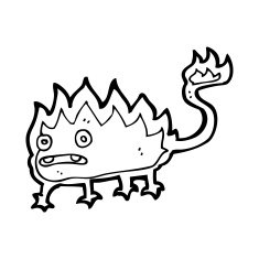 cartoon little fire demon N32