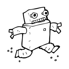 cartoon running robot N12
