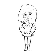 cartoon woman been in fight N13