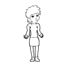 cartoon woman shrugging shoulders N634