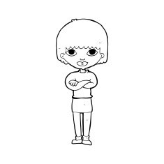 cartoon woman with folded arms N40