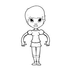 cartoon woman looking annoyed N13