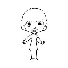 cartoon happy woman N348