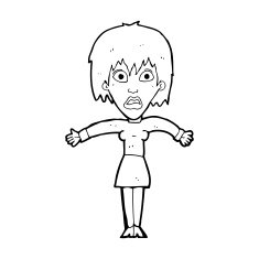cartoon shocked woman N131