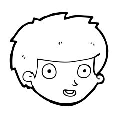 cartoon happy boy's face N26