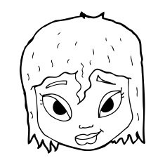 cartoon female face N196
