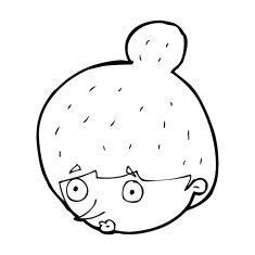 cartoon surprised woman's face N14