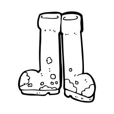 Cartoon Muddy Boots N11