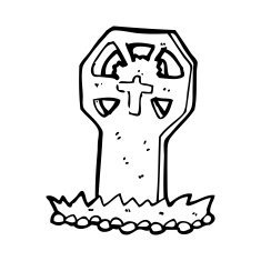 cartoon spooky grave N79