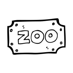 Cartoon Zoo Sign N23