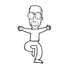 cartoon old man wearing big glasses N12