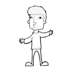cartoon curious man N94