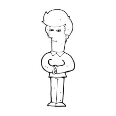 cartoon man narrowing his eyes N13