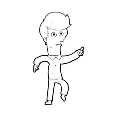 Cartoon Man Pointing N272