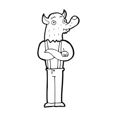 cartoon friendly werewolf N18