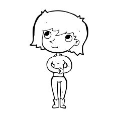cartoon friendly woman N91