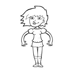 cartoon happy woman N349