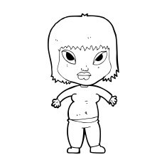 cartoon overweight woman N13