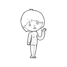 cartoon worried woman N104