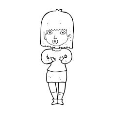 cartoon shocked woman N132