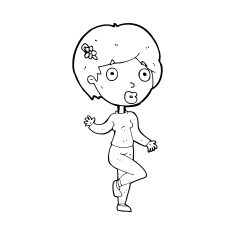 cartoon suprised woman N14