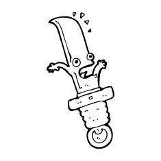 cartoon frightened knife N13