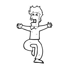 cartoon terrified man N373
